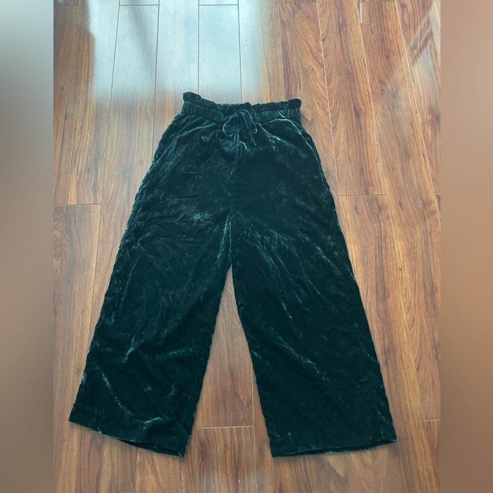 Zara Green Velvet Culottes